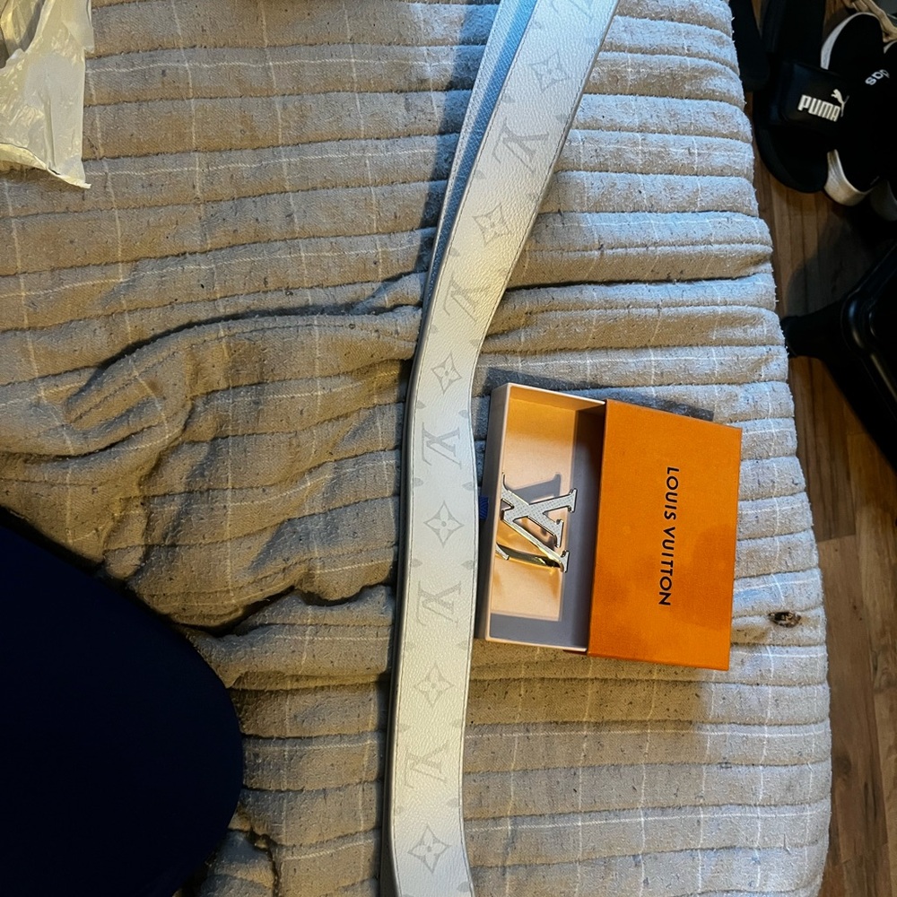 Louis Vuitton Monogram White Belt
